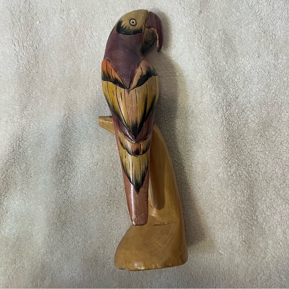 Balsa Wood Macaw Parrot Carving